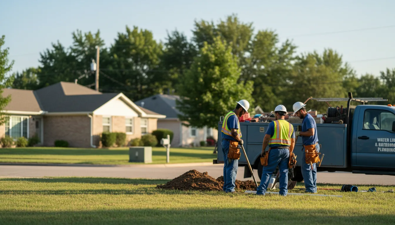 Residential water line and bathroom plumbing service in Worth, IL